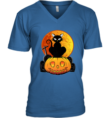Happy Halloween Spooky Pumpkins Black Cat For Women Men's V-Neck Men's V-Neck - jonhlittlestore88