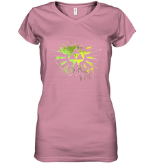 Legend Of Zelda Triforce Logo Paint Splatter Women's V-Neck T-Shirt Women's V-Neck T-Shirt - jonhlittlestore88