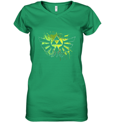Legend Of Zelda Triforce Logo Paint Splatter Women's V-Neck T-Shirt Women's V-Neck T-Shirt - jonhlittlestore88