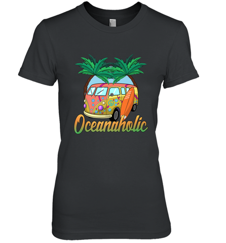 Retro Surfer Love Surfing Beach Party Tropical Vacay Women's Premium T-Shirt Women's Premium T-Shirt / Black / XS Women's Premium T-Shirt - jonhlittlestore88