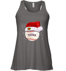 Texas Rangers Logo Baseball Ball Christmas Santa Hat Xmas Sport Funny Snow Women's Racerback Tank Women's Racerback Tank - jonhlittlestore88