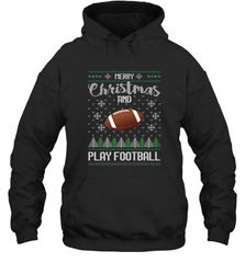 NFL Merry Christmas and Play Football Sports TV Snow Hooded Sweatshirt Hooded Sweatshirt - jonhlittlestore88