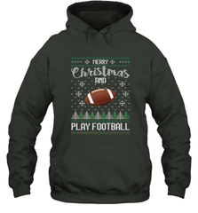 NFL Merry Christmas and Play Football Sports TV Snow Hooded Sweatshirt Hooded Sweatshirt - jonhlittlestore88