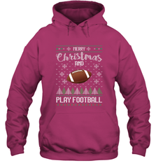 NFL Merry Christmas and Play Football Sports TV Snow Hooded Sweatshirt Hooded Sweatshirt - jonhlittlestore88