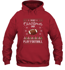 NFL Merry Christmas and Play Football Sports TV Snow Hooded Sweatshirt Hooded Sweatshirt - jonhlittlestore88