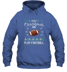 NFL Merry Christmas and Play Football Sports TV Snow Hooded Sweatshirt Hooded Sweatshirt - jonhlittlestore88