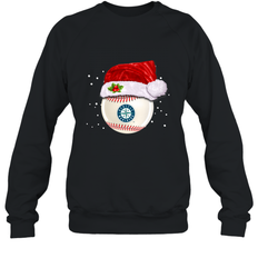 Seattle Mariners Logo Baseball Ball Christmas Santa Hat Xmas Sport Funny Snow Crewneck Sweatshirt