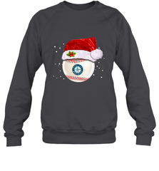 Seattle Mariners Logo Baseball Ball Christmas Santa Hat Xmas Sport Funny Snow Crewneck Sweatshirt Crewneck Sweatshirt - jonhlittlestore88