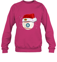 Seattle Mariners Logo Baseball Ball Christmas Santa Hat Xmas Sport Funny Snow Crewneck Sweatshirt Crewneck Sweatshirt - jonhlittlestore88