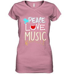 Peace Love Music Hippie Hipster Festival Women's V-Neck T-Shirt Women's V-Neck T-Shirt - jonhlittlestore88