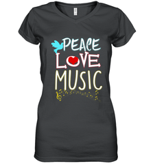 Peace Love Music Hippie Hipster Festival Women's V-Neck T-Shirt Women's V-Neck T-Shirt - jonhlittlestore88