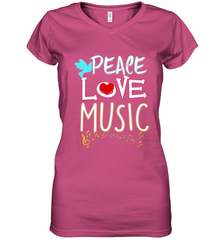 Peace Love Music Hippie Hipster Festival Women's V-Neck T-Shirt Women's V-Neck T-Shirt - jonhlittlestore88