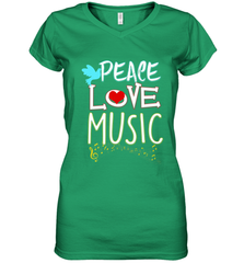 Peace Love Music Hippie Hipster Festival Women's V-Neck T-Shirt Women's V-Neck T-Shirt - jonhlittlestore88