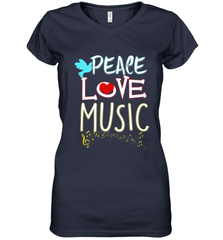 Peace Love Music Hippie Hipster Festival Women's V-Neck T-Shirt Women's V-Neck T-Shirt - jonhlittlestore88