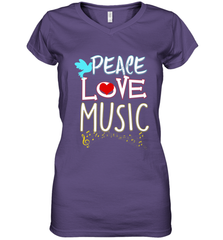 Peace Love Music Hippie Hipster Festival Women's V-Neck T-Shirt Women's V-Neck T-Shirt - jonhlittlestore88