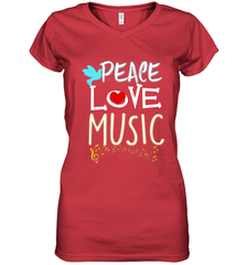 Peace Love Music Hippie Hipster Festival Women's V-Neck T-Shirt Women's V-Neck T-Shirt - jonhlittlestore88
