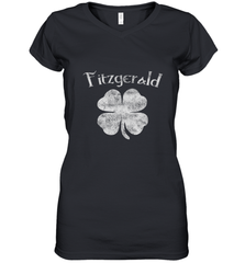 Vintage Fitzgerald Irish Shamrock St Patty's Day Women's V-Neck T-Shirt Women's V-Neck T-Shirt - jonhlittlestore88