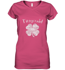 Vintage Fitzgerald Irish Shamrock St Patty's Day Women's V-Neck T-Shirt Women's V-Neck T-Shirt - jonhlittlestore88
