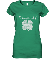 Vintage Fitzgerald Irish Shamrock St Patty's Day Women's V-Neck T-Shirt Women's V-Neck T-Shirt - jonhlittlestore88