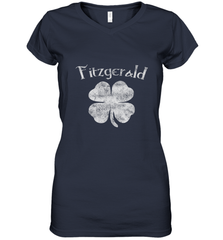 Vintage Fitzgerald Irish Shamrock St Patty's Day Women's V-Neck T-Shirt Women's V-Neck T-Shirt - jonhlittlestore88