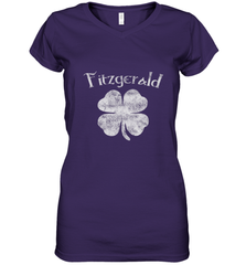 Vintage Fitzgerald Irish Shamrock St Patty's Day Women's V-Neck T-Shirt Women's V-Neck T-Shirt - jonhlittlestore88