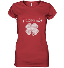Vintage Fitzgerald Irish Shamrock St Patty's Day Women's V-Neck T-Shirt Women's V-Neck T-Shirt - jonhlittlestore88