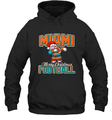 NFL Miami Christmas Dabbing Santa Playing Miami Football Hooded Sweatshirt Hooded Sweatshirt - jonhlittlestore88
