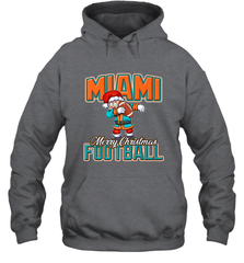 NFL Miami Christmas Dabbing Santa Playing Miami Football Hooded Sweatshirt Hooded Sweatshirt - jonhlittlestore88