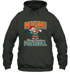 NFL Miami Christmas Dabbing Santa Playing Miami Football Hooded Sweatshirt Hooded Sweatshirt - jonhlittlestore88
