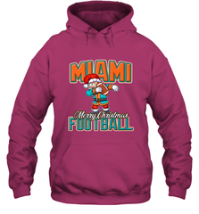 NFL Miami Christmas Dabbing Santa Playing Miami Football Hooded Sweatshirt Hooded Sweatshirt - jonhlittlestore88