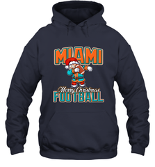 NFL Miami Christmas Dabbing Santa Playing Miami Football Hooded Sweatshirt Hooded Sweatshirt - jonhlittlestore88