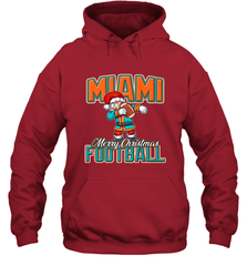 NFL Miami Christmas Dabbing Santa Playing Miami Football Hooded Sweatshirt Hooded Sweatshirt - jonhlittlestore88
