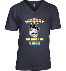 Kings Are Born In January Birthday For Men Men's V-Neck Men's V-Neck - jonhlittlestore88