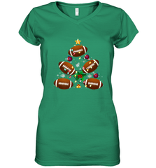 NFL Christmas Pajama Football Christmas Ornaments Tree Xmas Gift Women's V-Neck T-Shirt Women's V-Neck T-Shirt - jonhlittlestore88