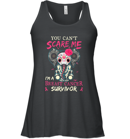 You can't Scare Me I'm Breast Cancer Survivor Elephant Funny Women's Racerback Tank Women's Racerback Tank / Black / XS Women's Racerback Tank - jonhlittlestore88