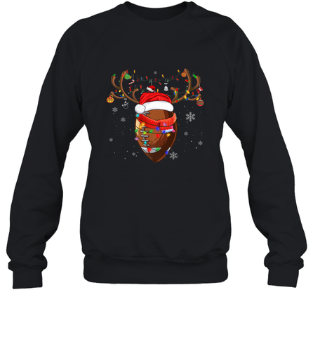 NFL Santa Hat American Football Reindeer Christmas Funny Sport Crewneck Sweatshirt Crewneck Sweatshirt / Black / S Crewneck Sweatshirt - jonhlittlestore88