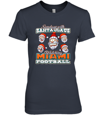 NFL Miami Christmas Funny Santa Claus Watching Football Women's Premium T-Shirt Women's Premium T-Shirt - jonhlittlestore88