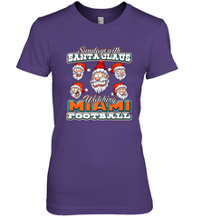 NFL Miami Christmas Funny Santa Claus Watching Football Women's Premium T-Shirt Women's Premium T-Shirt - jonhlittlestore88