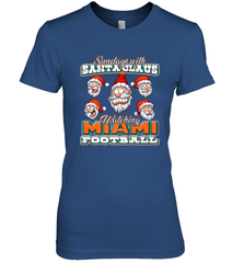 NFL Miami Christmas Funny Santa Claus Watching Football Women's Premium T-Shirt Women's Premium T-Shirt - jonhlittlestore88