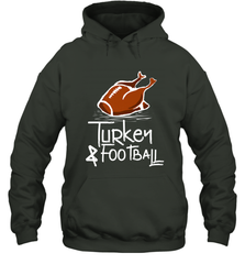 Turkey And Football Thanksgiving Day Football Fan Holiday Gift Hooded Sweatshirt Hooded Sweatshirt - jonhlittlestore88