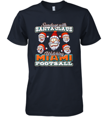 NFL Miami Christmas Funny Santa Claus Watching Football Men's Premium T-Shirt Men's Premium T-Shirt - jonhlittlestore88