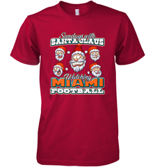 NFL Miami Christmas Funny Santa Claus Watching Football Men's Premium T-Shirt Men's Premium T-Shirt - jonhlittlestore88