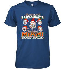 NFL Miami Christmas Funny Santa Claus Watching Football Men's Premium T-Shirt Men's Premium T-Shirt - jonhlittlestore88