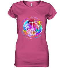Woodstocks 50th Anniversary Peace Love tee Women's V-Neck T-Shirt Women's V-Neck T-Shirt - jonhlittlestore88