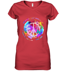 Woodstocks 50th Anniversary Peace Love tee Women's V-Neck T-Shirt Women's V-Neck T-Shirt - jonhlittlestore88