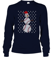 UGLY CHRISTMAS Baseball Snowman Holiday Santa Funny Men Gift Long Sleeve T-Shirt Long Sleeve T-Shirt - jonhlittlestore88