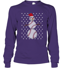 UGLY CHRISTMAS Baseball Snowman Holiday Santa Funny Men Gift Long Sleeve T-Shirt Long Sleeve T-Shirt - jonhlittlestore88