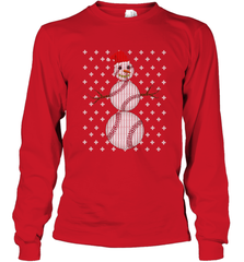 UGLY CHRISTMAS Baseball Snowman Holiday Santa Funny Men Gift Long Sleeve T-Shirt Long Sleeve T-Shirt - jonhlittlestore88