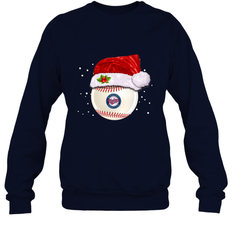 Minnesota Twins Logo Baseball Ball Christmas Santa Hat Xmas Sport Funny Snow Crewneck Sweatshirt
