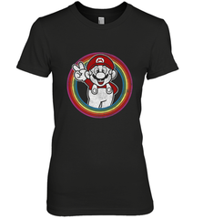 Super Mario Rainbow Circle Distressed Logo Women's Premium T-Shirt Women's Premium T-Shirt - jonhlittlestore88